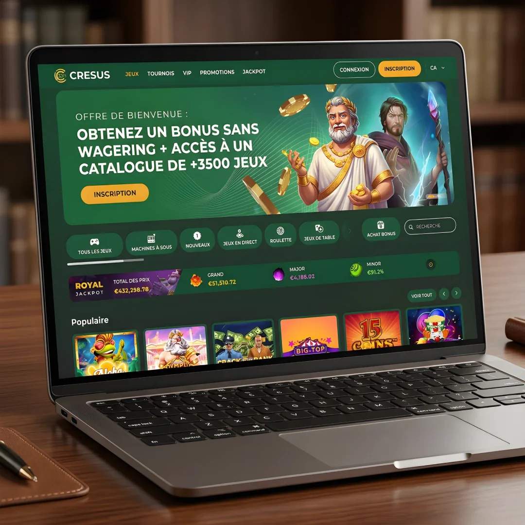 Casino Cresus - bonus sans wagering et catalogue de 3500 jeux